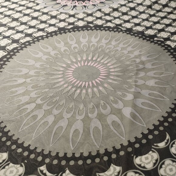 Abstract Patterned Lightweight Womens Scarf Geometric Design Soft Pastel Accents - Picture 5 of 7